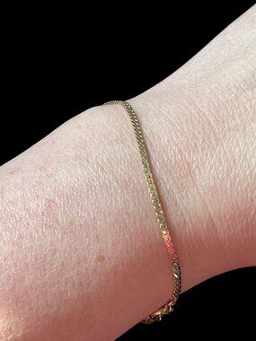 Vintage Napier Gold Tone Serpentine Chain Bracelet 7 Inch Signed